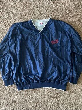 Dodger Navy New York Rangers Pullover V-Neck Jacket
